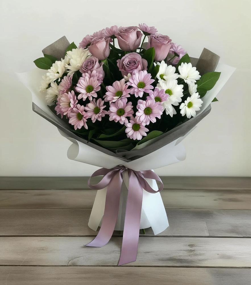 Букет цветов из: Хризантемы и Розы в Дзержинском