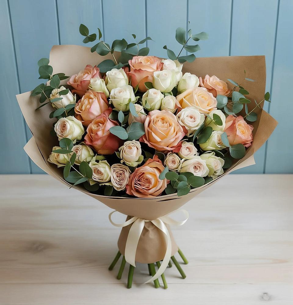 Букет цветов из: Альстромерии и Розы в Дзержинском