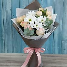 Букет цветов из:  Хризантемы и Розы #REPLACE_PRED# Дзержинском