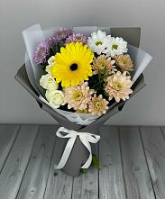 Букет цветов из:  Розы, Герберы и Хризантемы #REPLACE_PRED# Дзержинском