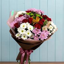 Букет цветов из:  Розы, Хризантемы и Альстромерии в Дзержинском