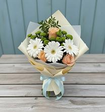 Букет цветов из:  Герберы, Розы и Хризантемы #REPLACE_PRED# Дзержинском