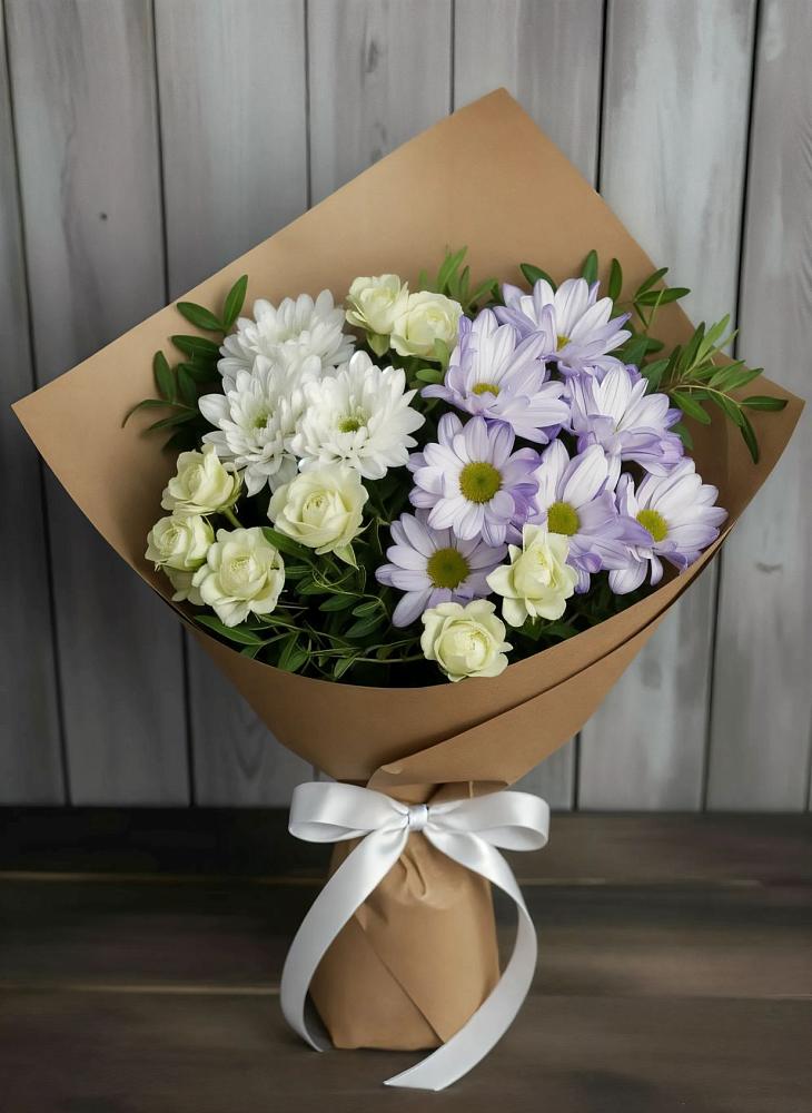 Букет цветов из: Хризантемы и Розы в Дзержинском